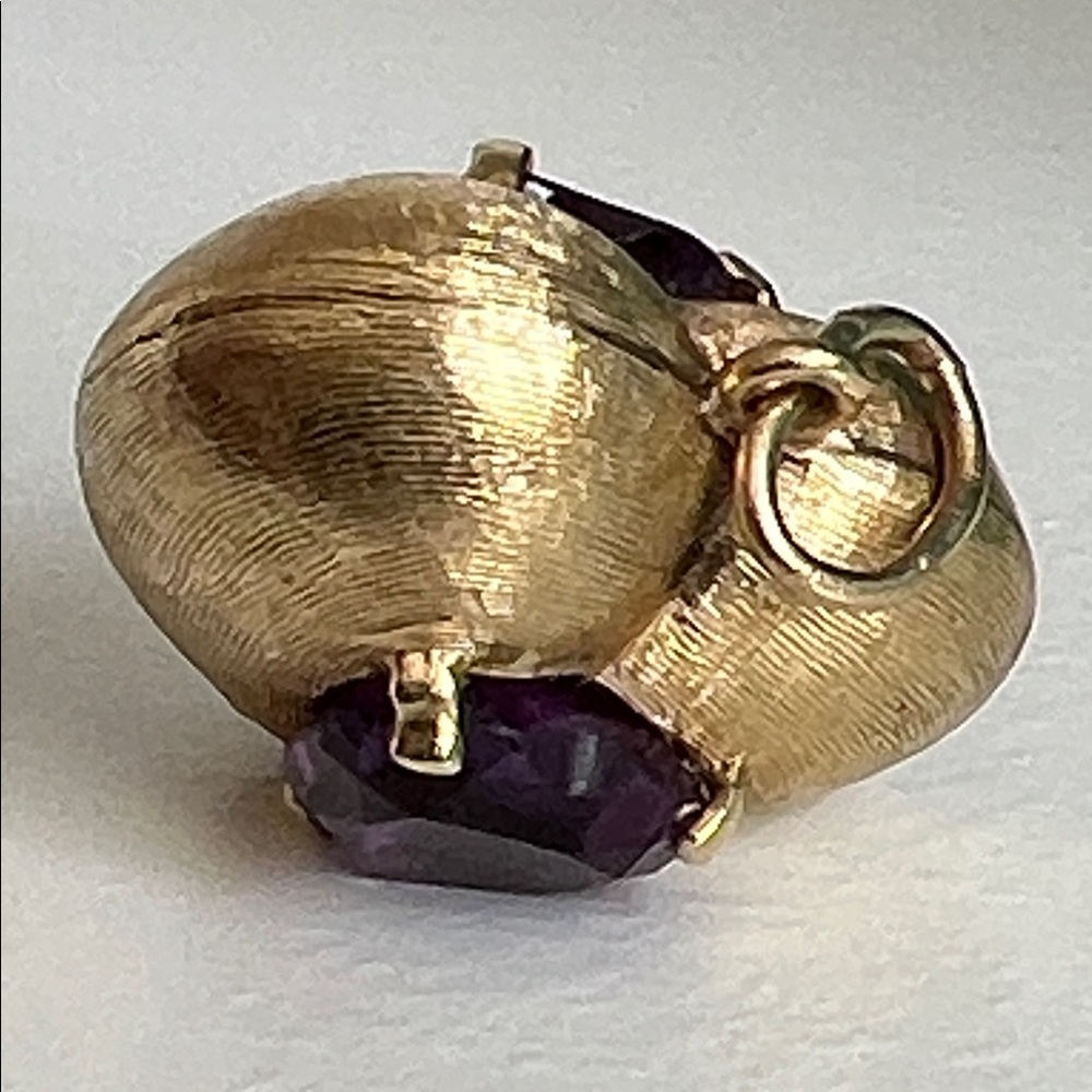 14k gold charm with amethyst Gemstone - Picture 7 of 10